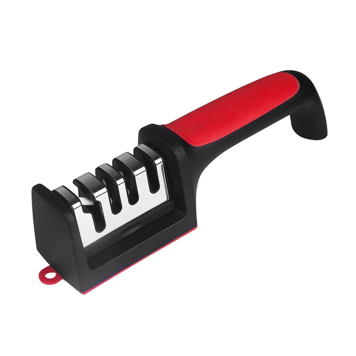 Multifunctional knife and scissor sharpener.
