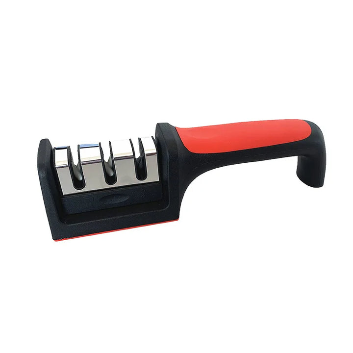 Multifunctional knife and scissor sharpener.